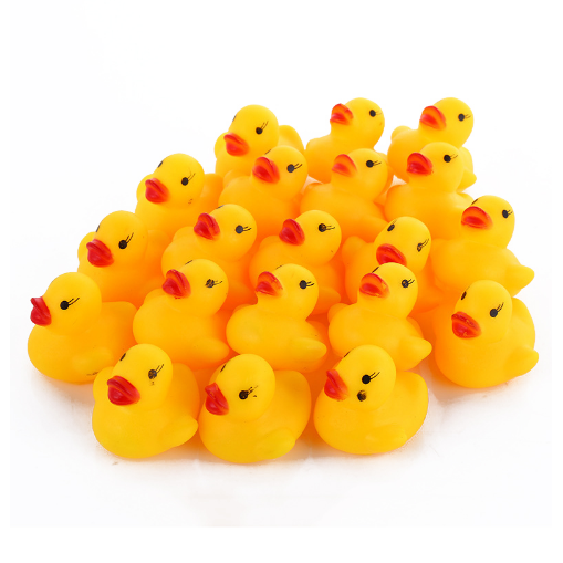 10 Pcs/lot Kawaii Baby Floating Squeaky Rubber Ducks Kids Bath Toys Image 2