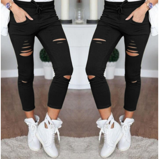 Jeans For Women Skinny Pants Slim Trousers High Waist Image 3