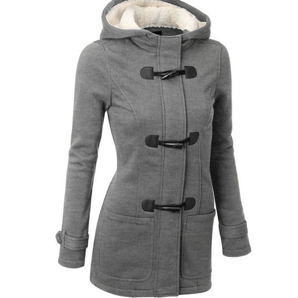 Womens Autumn And Winter  Horns Buckle Coat Thickening In The Long Hats Image 1