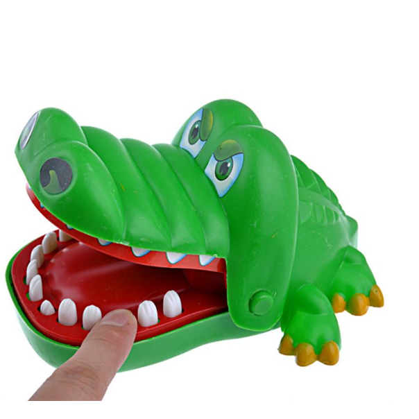 Cute Playing Toy Green Crocodile Mouth Dentist Bite Finger Game Funny Toy Image 1