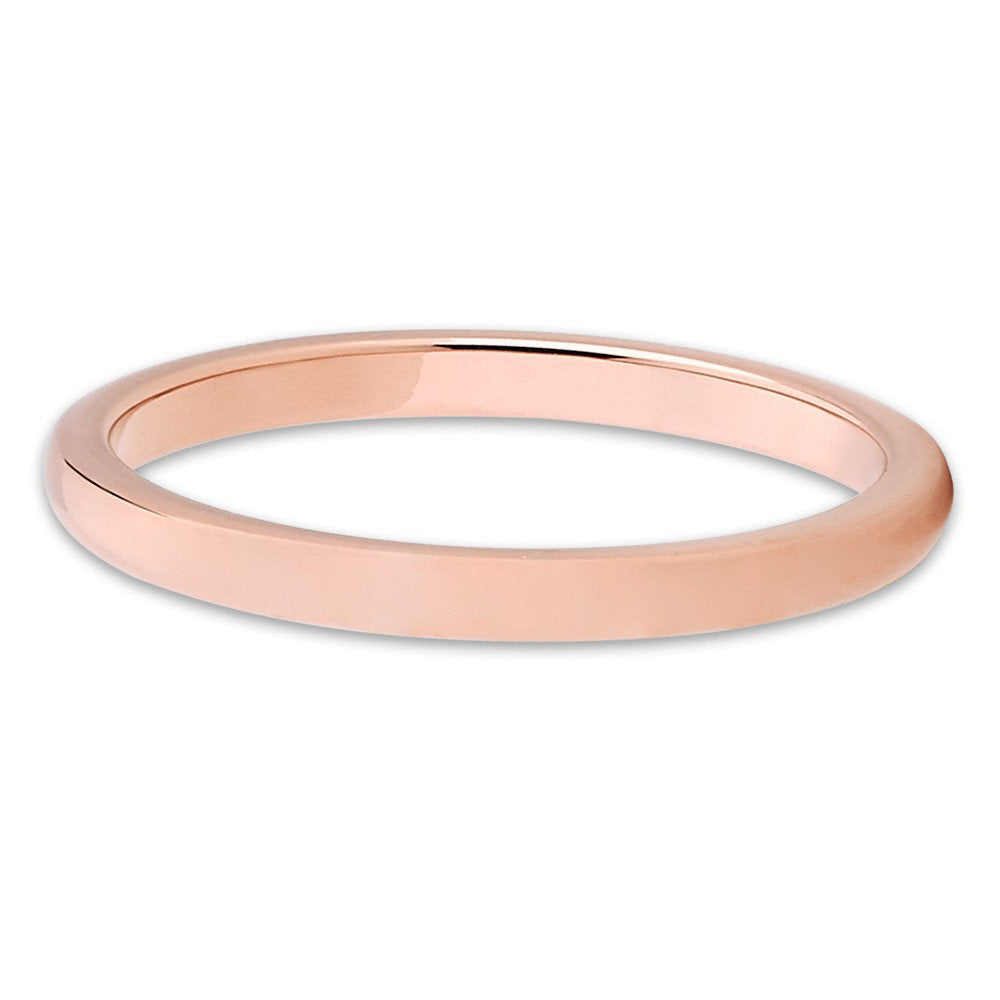 2mm Rose Gold Tungsten Carbide Ring Womens Tungsten Wedding Band Ladies Comfort Fit Image 2