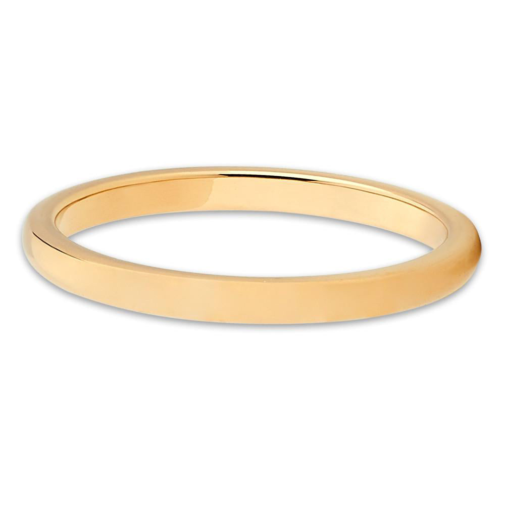 2mm Yellow Gold Tungsten Carbide Ring Womens Tungsten Wedding Band Ladies Comfort Fit Image 2