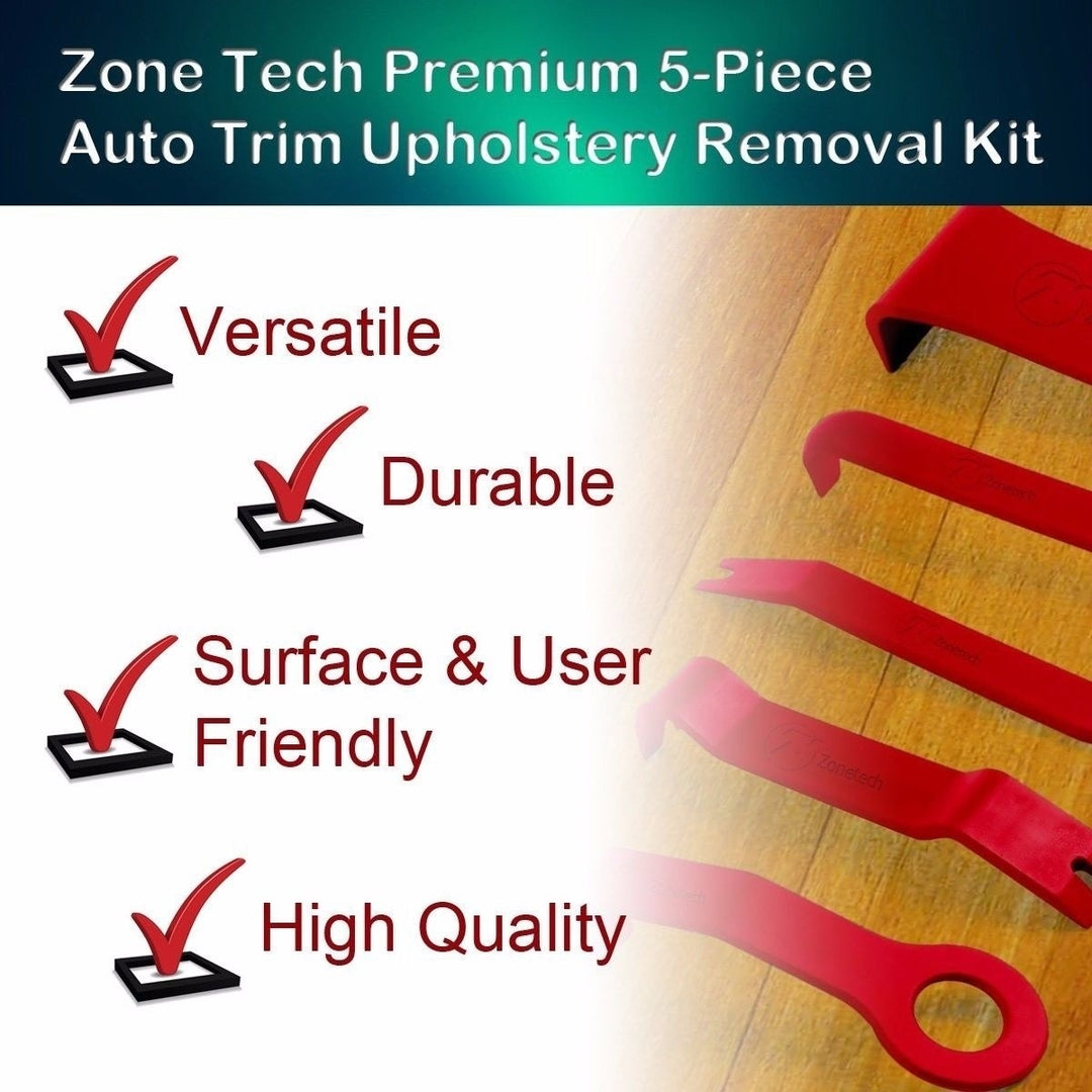 Zone Tech 5 Piece ABS Trim Removal Kit Clip Interior Wedge Door Panel Set Image 7