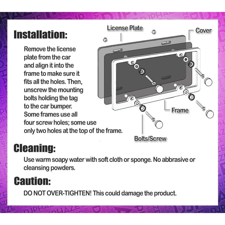 Zone Tech Bubble Smoked Tinted License Plate Tag Shield Cover and Chrome Frame Image 3