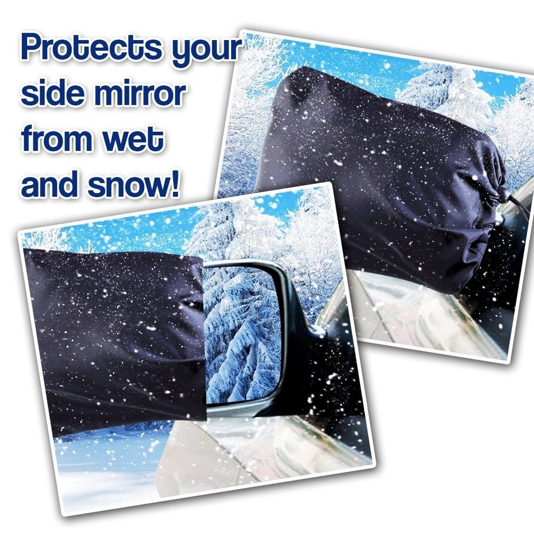 Zone Tech 2x View Side Car Mirror Frost Guard Snow Ice Winter Waterproof Cover Image 3