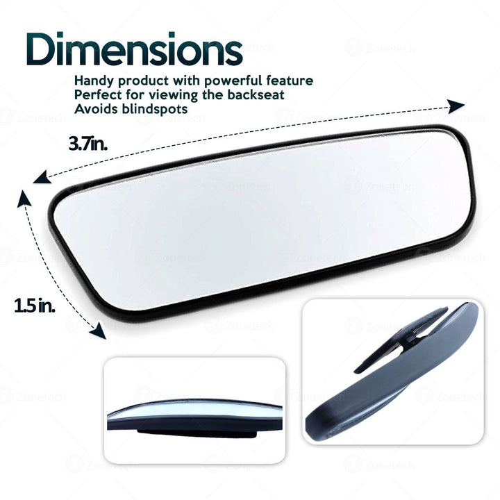 Zone Tech 2x Blind Spot Square Mirror For Car Trucks Snowmobiles Sturdy Stick On Image 4