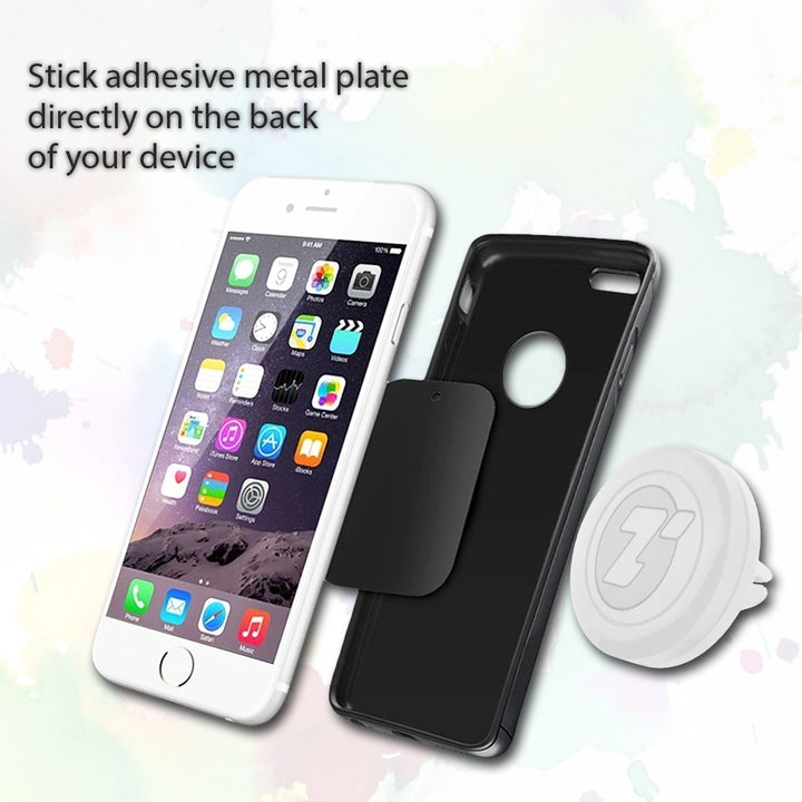 Zone Tech White Air Vent Magnetic Holder Cell Phone Car Mount Universal Clip Iphone Image 1