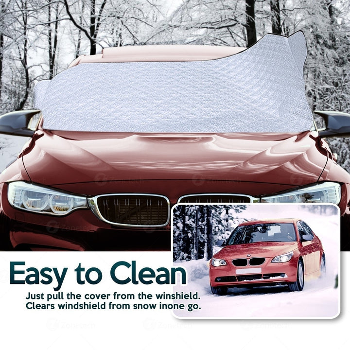 Zone Tech Car Windshield Protector Shield Side Mirrors Ice Cover with Straps Image 2