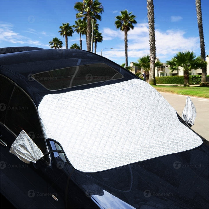 Zone Tech Car Windshield Protector Shield Side Mirrors Ice Cover with Straps Image 6