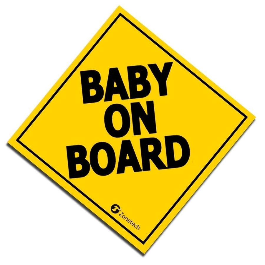 Zone Tech 7" Baby On Board Vehicle Car Safety Bumper Decal Warning Sticker Sign Image 1