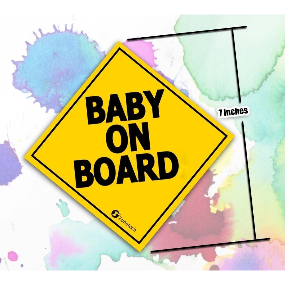 Zone Tech 7" Baby On Board Vehicle Car Safety Bumper Decal Warning Sticker Sign Image 2