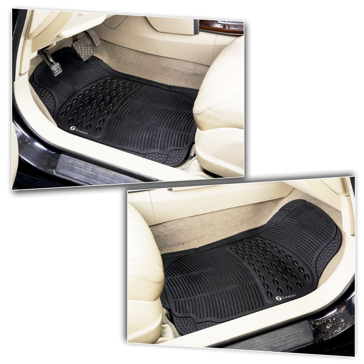 Zone Tech 4 All Weather Heavy Duty Rubber SUV Floor Mat Black 2 Row Trunk Liner Image 4