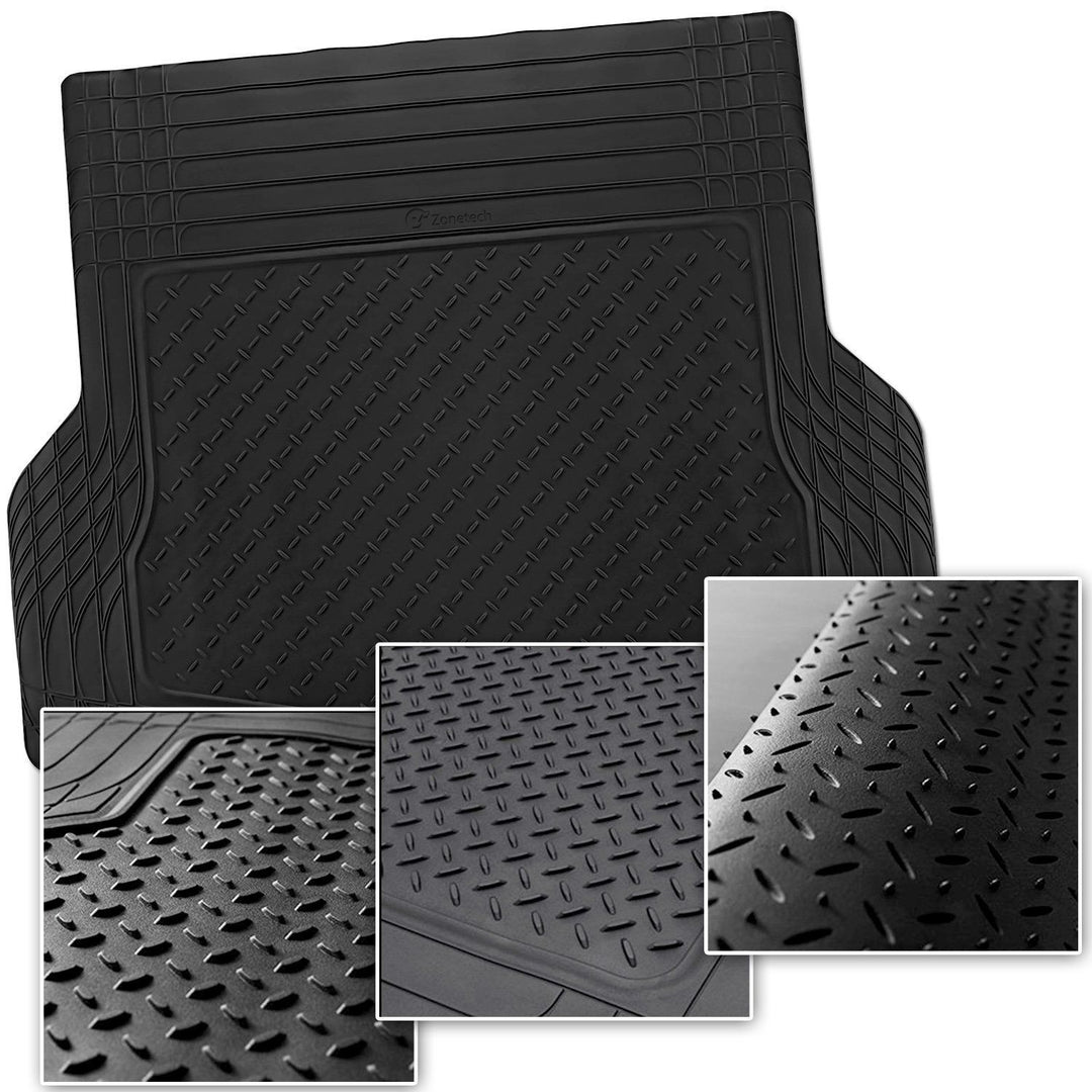 Zone Tech 5x Front Rear Cargo Black Rubber 3D Print Floor Mats For Car Truck SUV Image 3