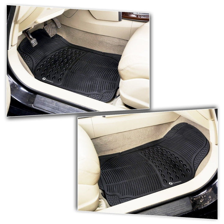 Zone Tech 5x Front Rear Cargo Black Rubber 3D Print Floor Mats For Car Truck SUV Image 4