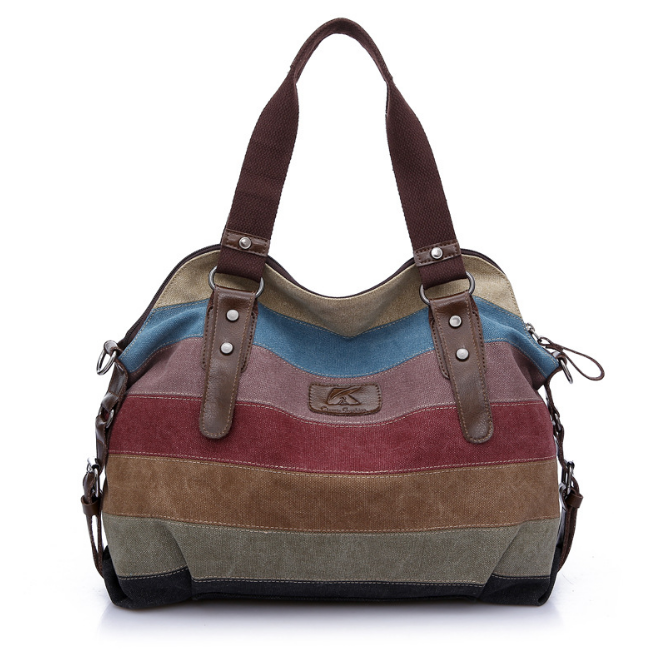 Casual Retro Fashion College Shoulder Diagonal Bulk Handbags Image 1