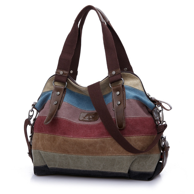 Casual Retro Fashion College Shoulder Diagonal Bulk Handbags Image 3