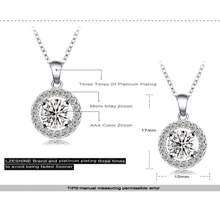 Fashion Wedding Jewelry Set Silver Color Zirconia Pendant/Earrings Set For Women Gift Fine Jewelry CST0003-B Image 3