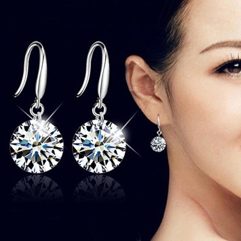 Elegant Zircon Crystal Dangle Drop Earrings For Women Jewelry Dainty Boucle Mujer Brincos Image 2