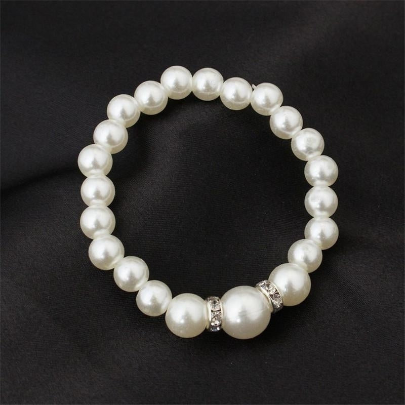 Freshwater Simulated Pearl Jewelry Set Necklace / Earrings / Bracelet Image 4