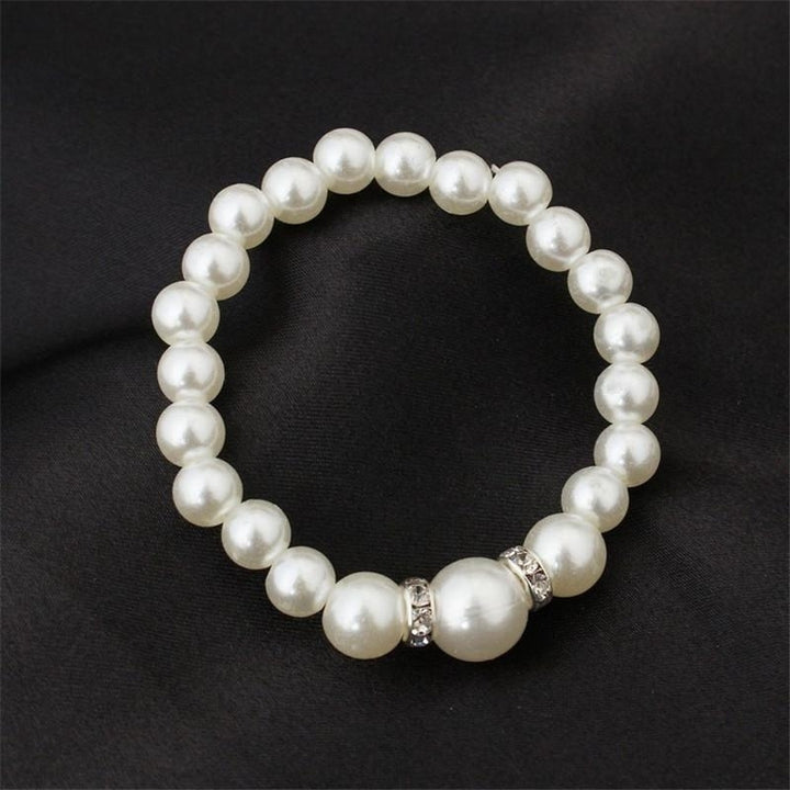 Freshwater Simulated Pearl Jewelry Set Necklace / Earrings / Bracelet Image 4