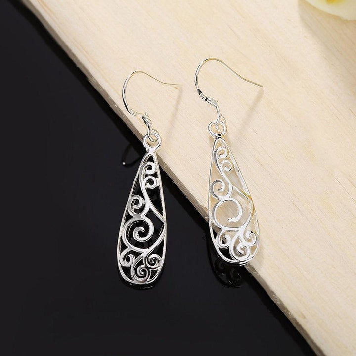 Women Fashion Jewelry 925 Sterling Silver Plated Small Dangle Drop Earrings Image 4