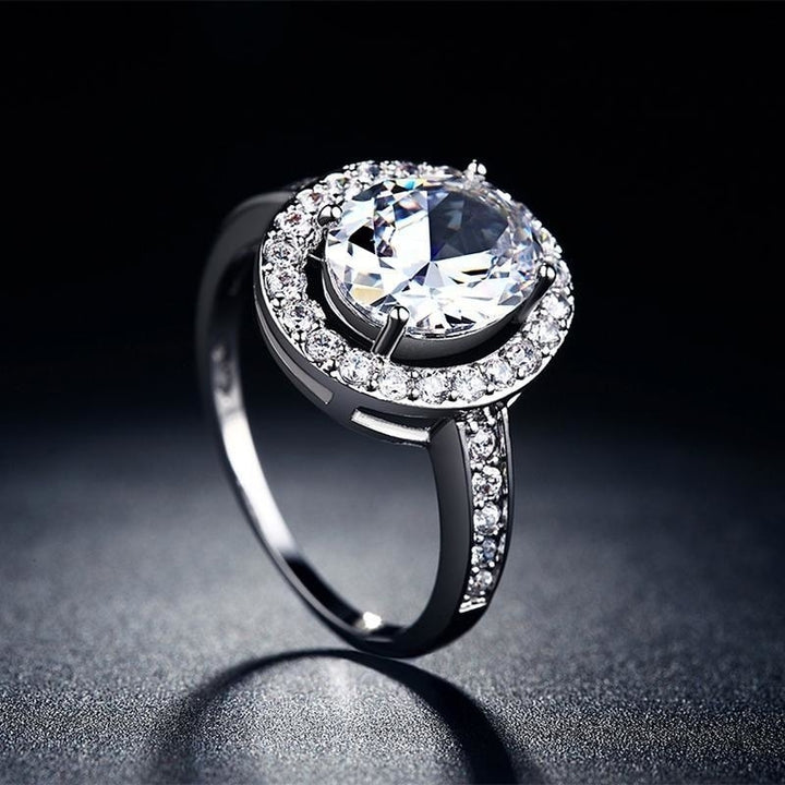 Oval Cut Cubic Zirconia Luxury Ring Image 3