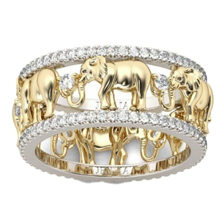 18K Gold Plated  Elephant Ring Image 1