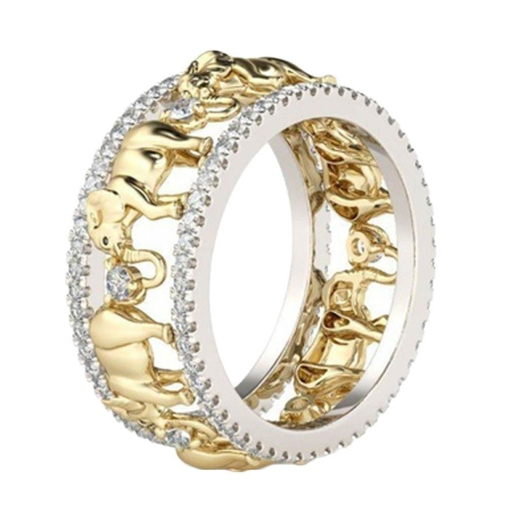 18K Gold Plated  Elephant Ring Image 2
