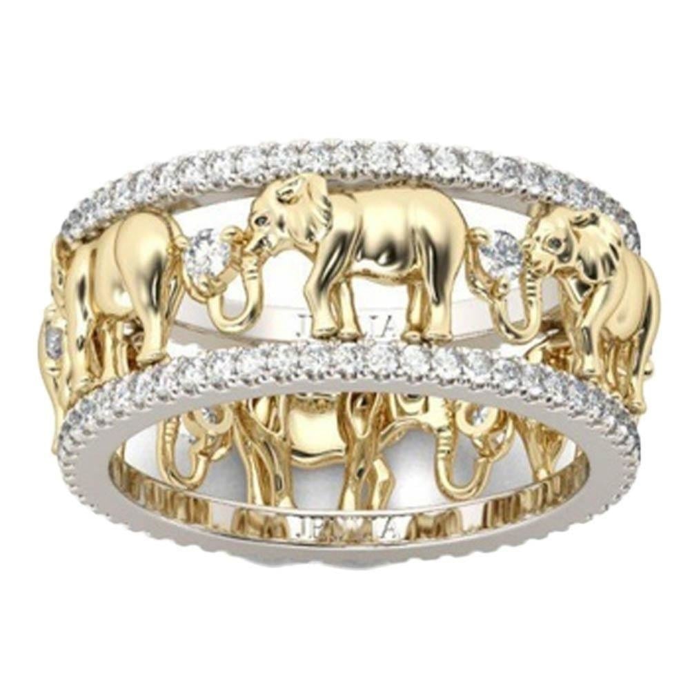 18K Gold Plated  Elephant Ring Image 3