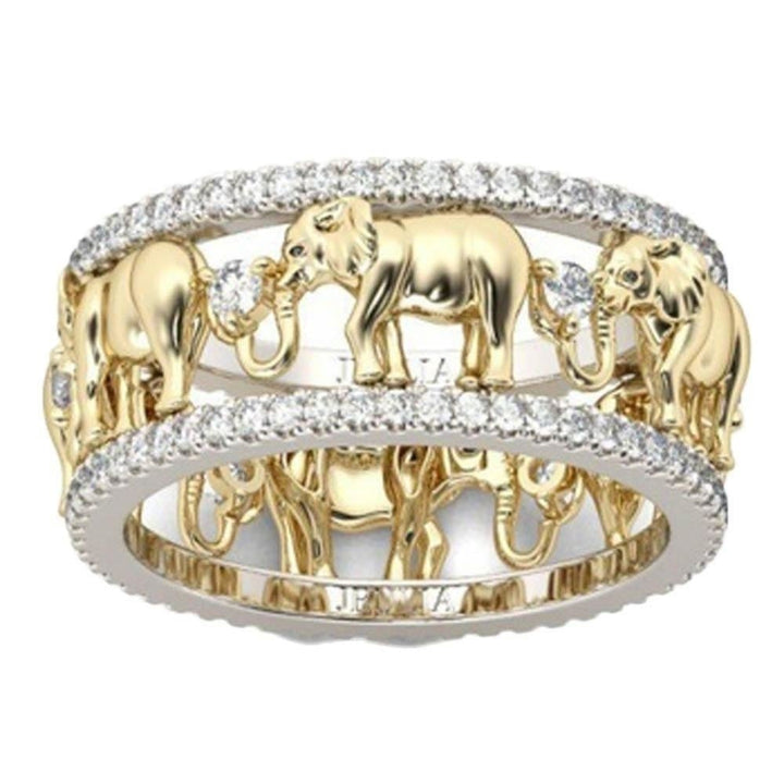 18K Gold Plated Elephant Ring Image 3