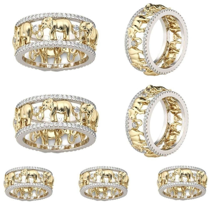 18K Gold Plated  Elephant Ring Image 6