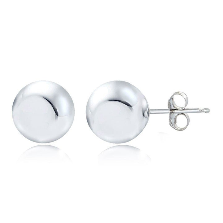 Sterling Silver 5mm Polished Ball Bead Stud Earrings Image 3