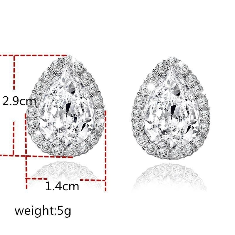 Luxury Water Drop Crystal Stud Earrings Image 6