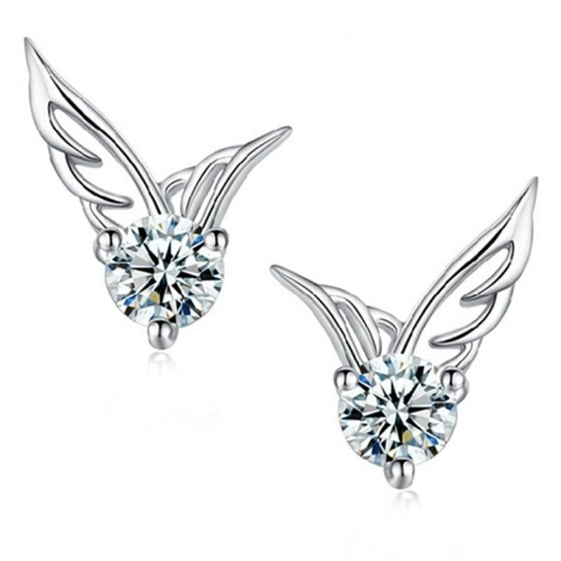 Angel Wings Crystal Earrings Image 1