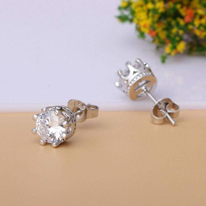 Women Earring 925 Sterling Silver Royal Ear Stud Earrings Jewelry Crystal Image 6