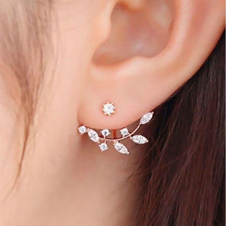 Womens Crystal Flower Stud earrings Image 1