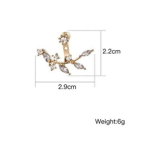 Womens Crystal Flower Stud earrings Image 3