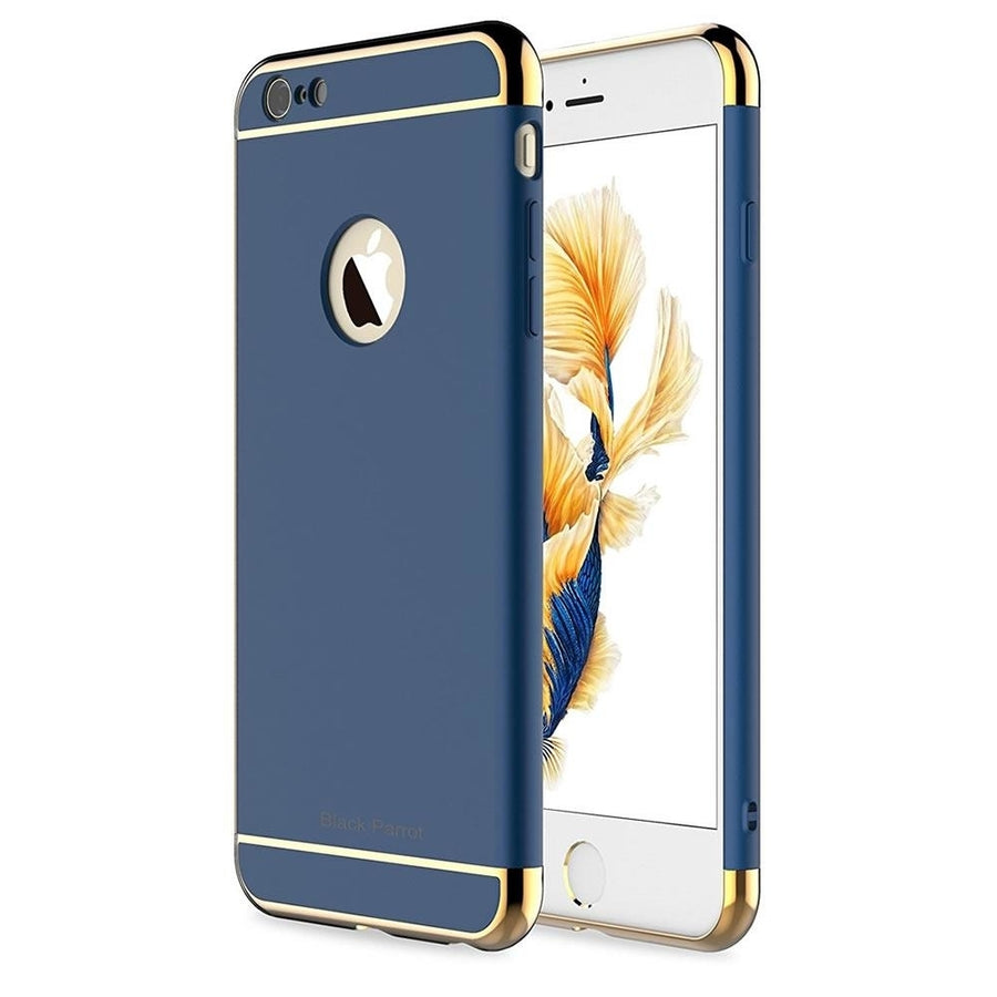 Black Parrot Case for Apple iPhone 6 6S Blue and Gold Ultra Thin Matte Cover Image 1