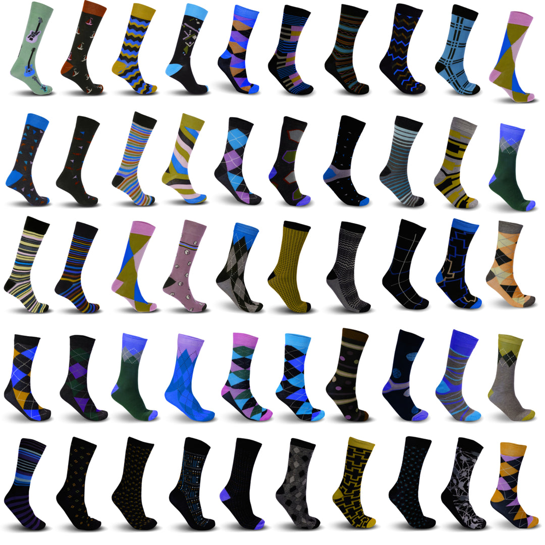 12-Pairs: Mens James Fiallo Premium Quality Dress Socks Image 3