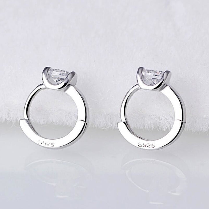 Angel Kiss Cubic Zirconia Crystal Hoop Earrings Image 6