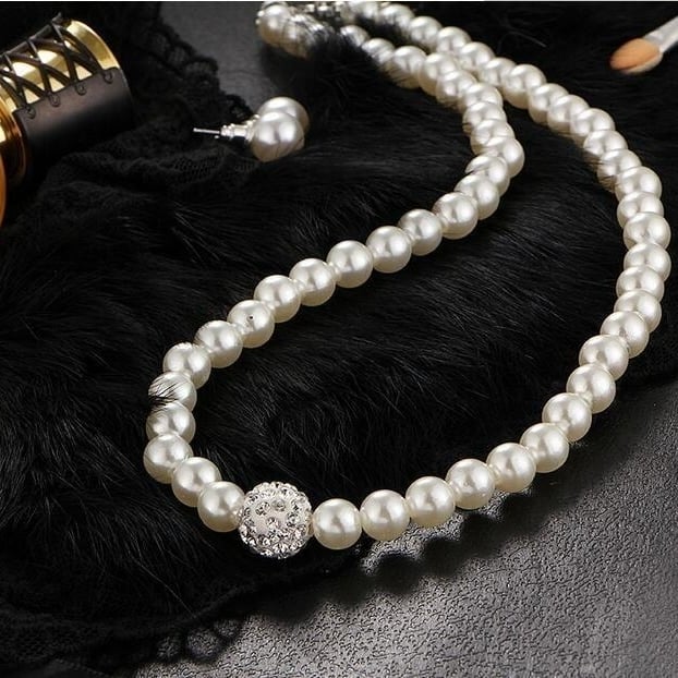 Cultured Freshwater Pearl Simulated Jewelry Set Image 4