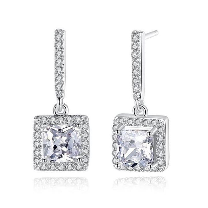 Fashionable zircon square Stud Earrings Image 1