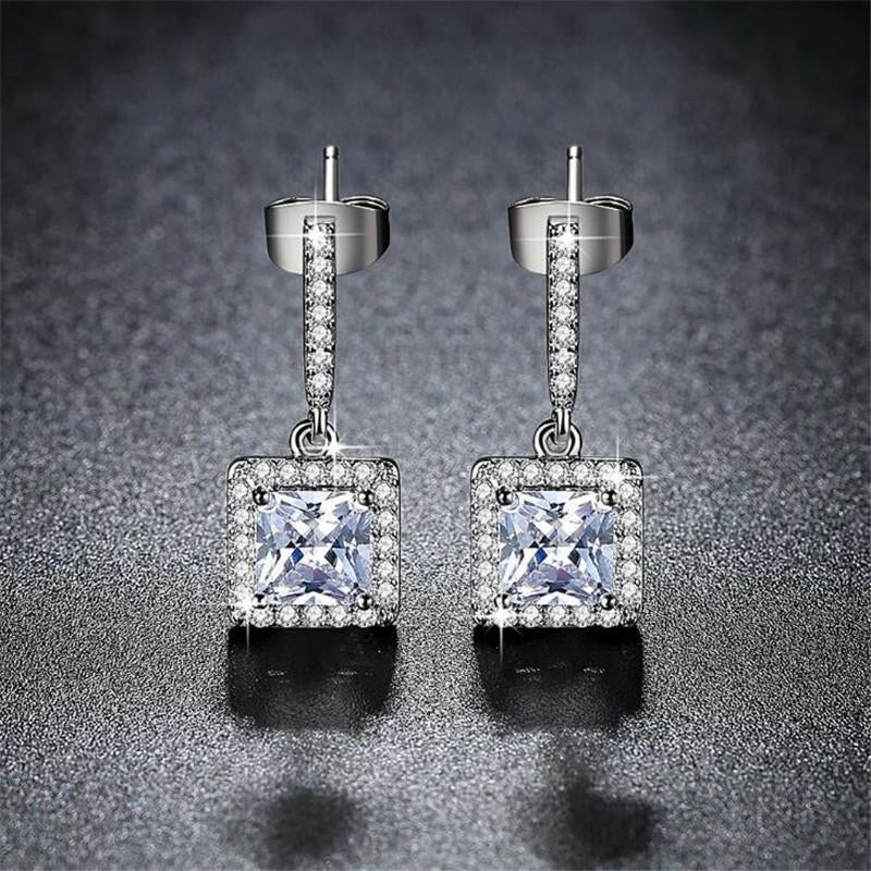 Fashionable zircon square Stud Earrings Image 3