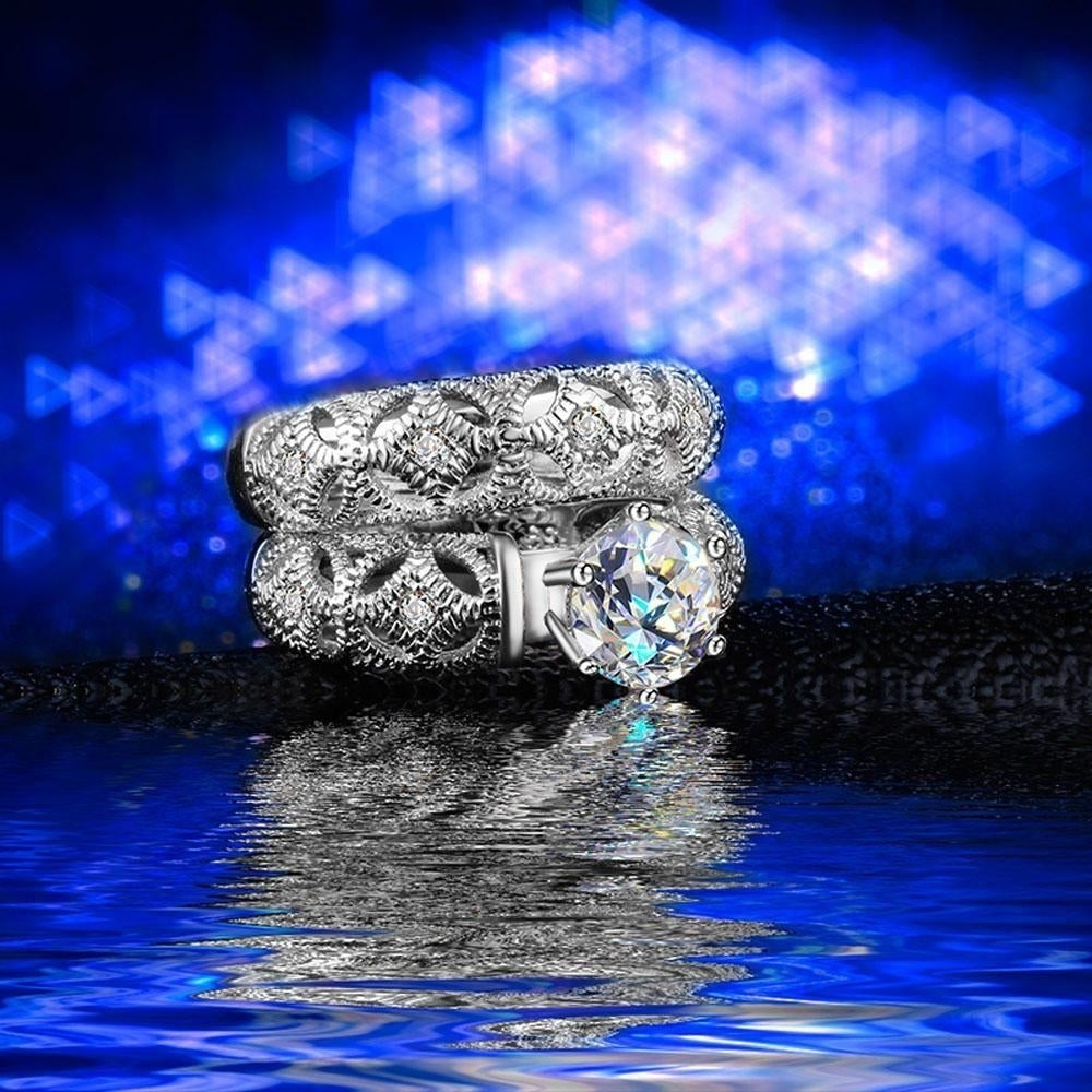 Luxury Cubic Zirconia Double Band Image 3