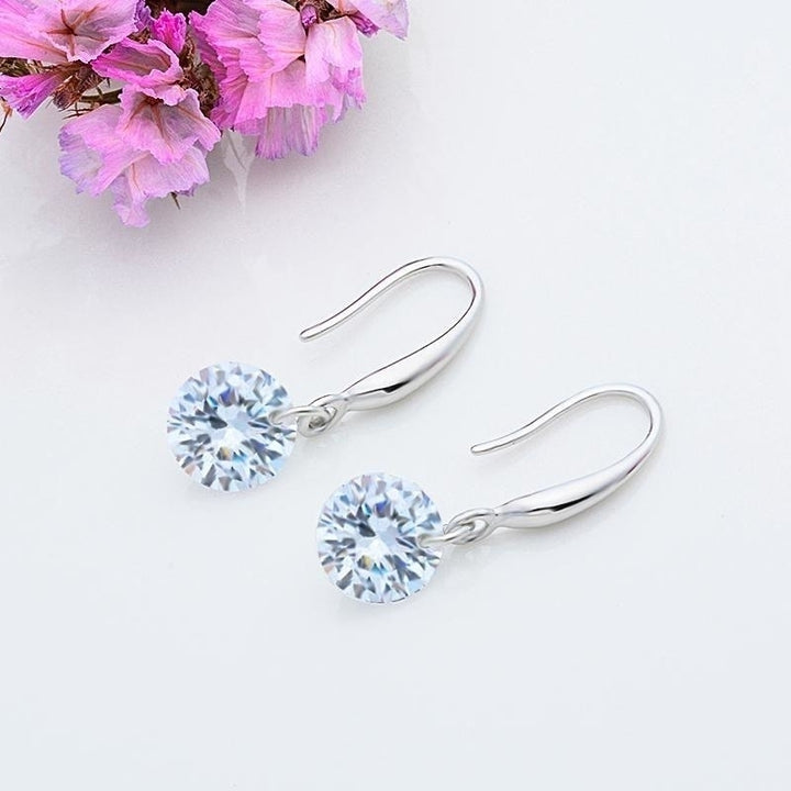 Silver Cubic Zirconia Drop Earring Image 7