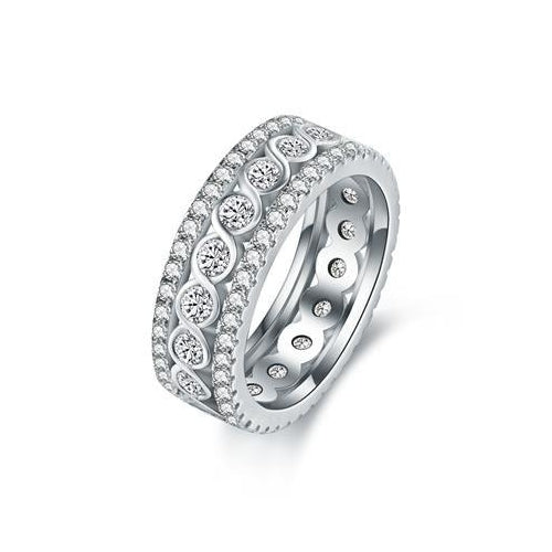 Twist Crystal White Gold Plated Ring Image 2