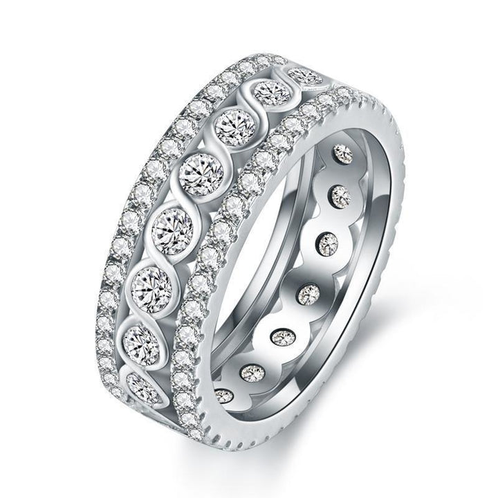 Twist Crystal White Gold Plated Ring Image 4