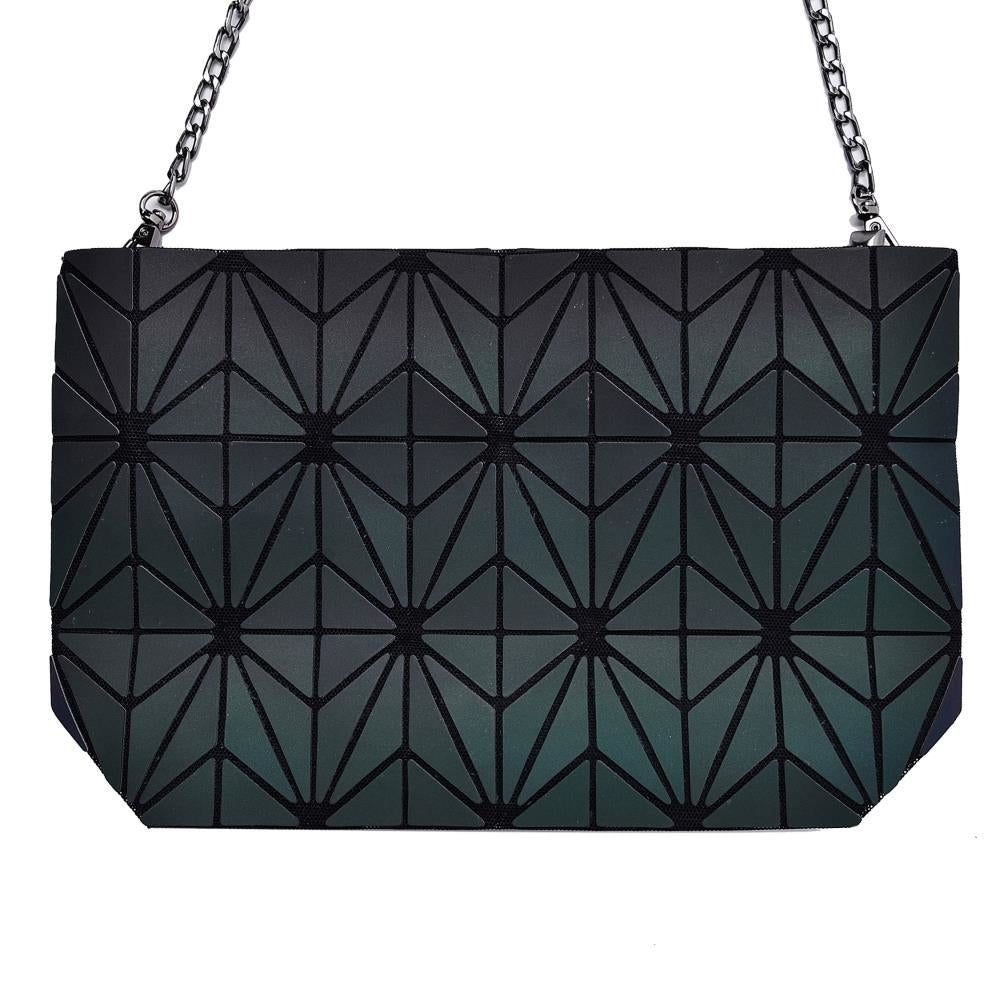 Rainbow Shoulder Handbag with Metal Chain & Stylish Geometric Design - Crossbody Messenger Bag Purse for Casual & Formal Image 1