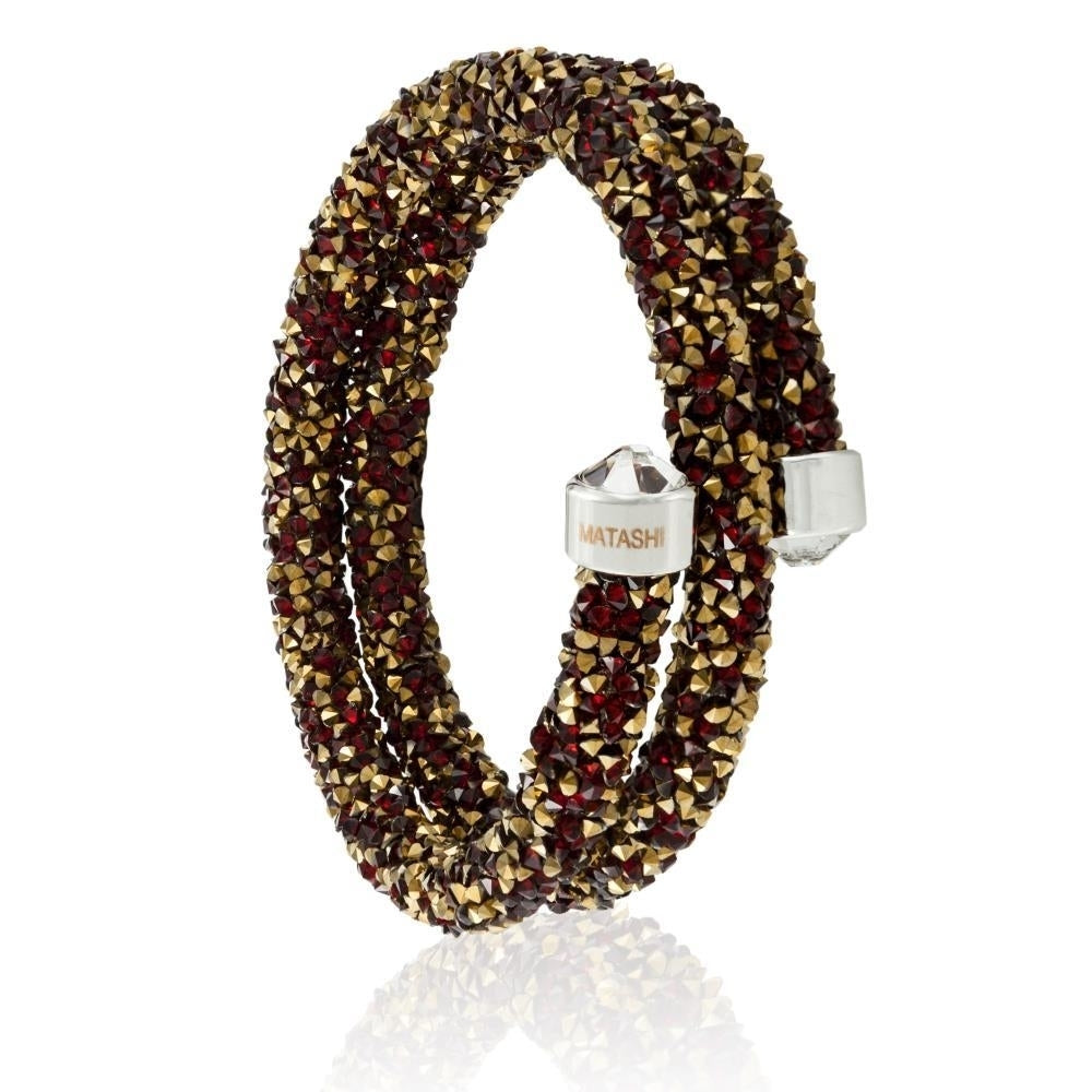 Matashi Krysta Red and Gold Wrap Around Luxurious Crystal Bracelet Image 4