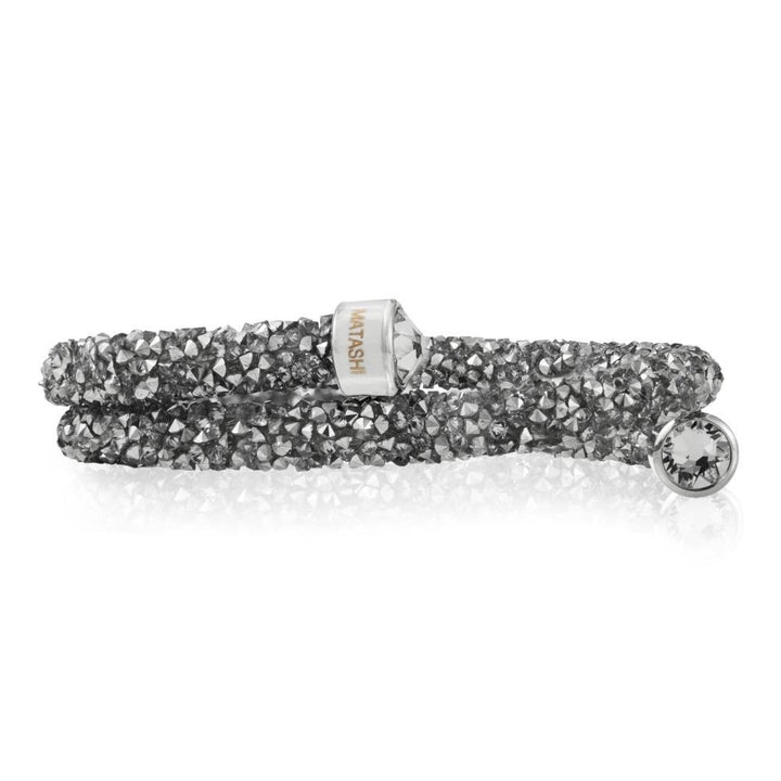 Silver Krysta Wrap Around Luxurious Crystal Bracelet By Matashi Image 4